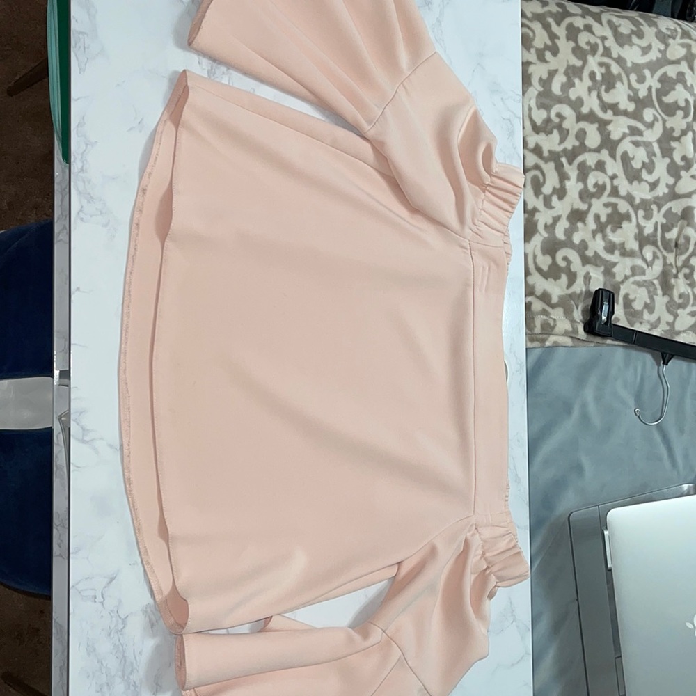 TopShop Off the shoulder cropped bell sleeve top